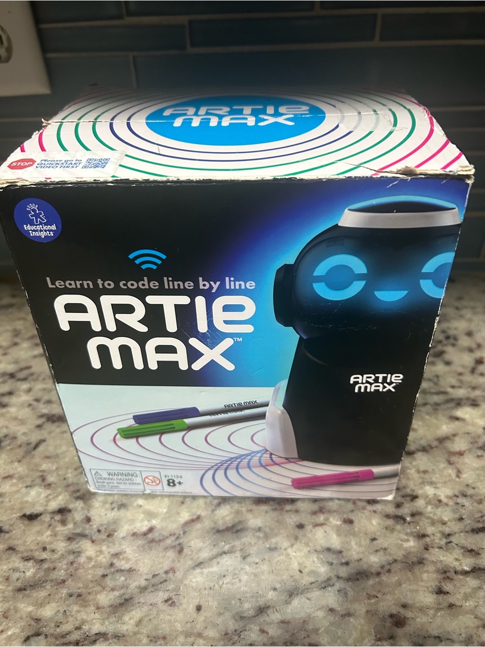 Artie Max Black & White Drawing Robot with Color Pens.